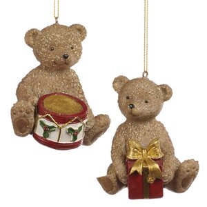 Набор елочных игрушек Медвежата - Natale Morbido 8 см, 2 шт, подвеска Goodwill фото 1