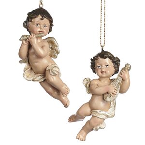 Набор елочных игрушек Ангел Габи и Каган - Barocco Fresco 9 см, 2 шт, подвеска Goodwill фото 1