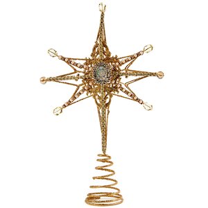 Верхушка на ёлку Звезда Лапландии 34 см, золотая Goodwill фото 5