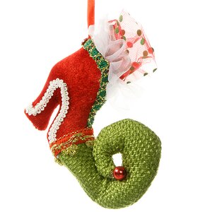 Елочная игрушка Сказочные башмачки, красный с зеленым, подвеска Царь Елка фото 2