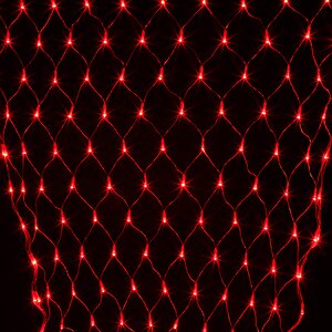Гирлянда Сетка 1.5*1 м, 144 красных LED ламп, прозрачный ПВХ, уличная, соединяемая, IP44 Snowhouse фото 2