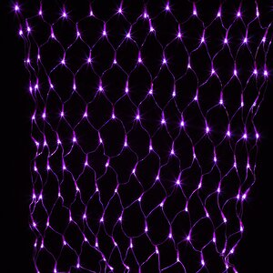 Гирлянда Сетка 1.5*1 м, 144 фиолетовых LED ламп, прозрачный ПВХ, уличная, соединяемая Snowhouse фото 1
