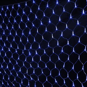 Гирлянда Сетка 2*1.5 м, 300 синих LED ламп, прозрачный ПВХ, уличная, соединяемая, IP44 Snowhouse фото 2