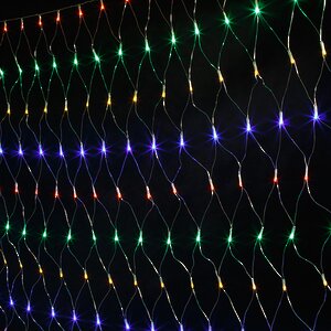 Гирлянда Сетка 2*1.5 м, 300 разноцветных LED ламп, прозрачный ПВХ, уличная, соединяемая Snowhouse фото 1