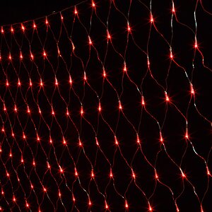 Гирлянда Сетка 2*1.5 м, 300 красных LED ламп, прозрачный ПВХ, уличная, соединяемая, IP44 Snowhouse фото 2
