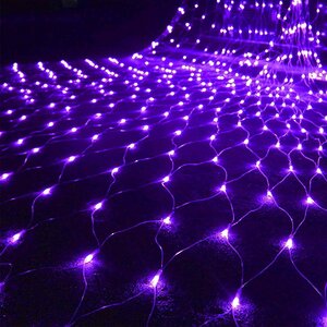 Гирлянда Сетка 2*1.5 м, 300 фиолетовых LED ламп, прозрачный ПВХ, уличная, соединяемая, IP44 Snowhouse фото 1