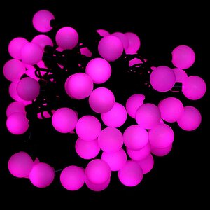 Светодиодная гирлянда Мультишарики 25 мм 100 розовых LED ламп 15 м, черный ПВХ, соединяемая, IP44 Snowhouse фото 1