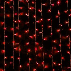 Светодиодный занавес 2.5*3 м, 925 красных LED ламп, прозрачный ПВХ, соединяемый, IP44 Snowhouse фото 1
