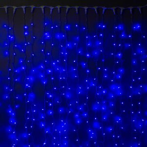 Светодиодный занавес Quality Light 2*2 м, 400 синих LED ламп, прозрачный ПВХ, соединяемый, IP44 BEAUTY LED фото 1