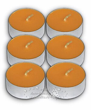Набор ароматических чайных свечей Персик, 4 см, 6 шт. НСК фото 2