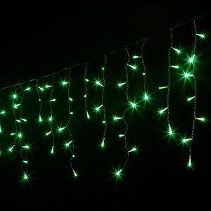 Светодиодная бахрома Quality Light 3.1*0.5 м, 150 зеленых LED, черный ПВХ, соединяемая, IP44 BEAUTY LED фото 1