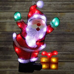 Панно уличное Санта-Клаус с подарком LED, 53*35 см, IP44 Snowhouse фото 1