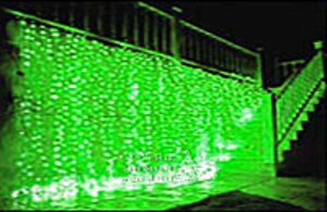 Светодиодный занавес 2.5*3 м, 925 зеленых LED ламп, прозрачный ПВХ, соединяемый, IP44 Snowhouse фото 2