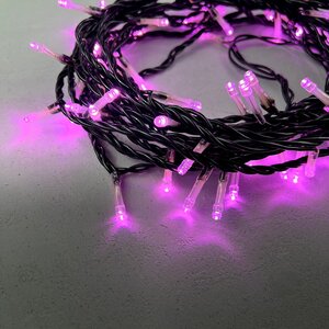 Светодиодная гирлянда 24V Quality Light 100 розовых LED ламп 10 м, черный ПВХ, соединяемая, IP44 BEAUTY LED фото 3