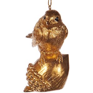 Елочная игрушка Golden Christmas - Лесной Воробушек на жёлуде 7 см, подвеска Goodwill фото 1