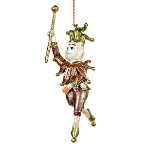Елочная игрушка Кот Венецианский Музыкант в Розовом 13 см, подвеска Goodwill фото 1