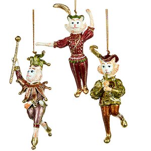 Елочная игрушка Кот Венецианский Музыкант в Бордовом 13 см, подвеска Goodwill фото 2