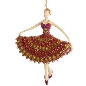 Елочная игрушка Балерина Кармен 13 см с розовым лифом, подвеска Goodwill фото 1