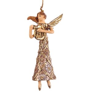 Елочное украшение Праздничная Мелодия Ангела Лира 8 см, подвеска Goodwill фото 1
