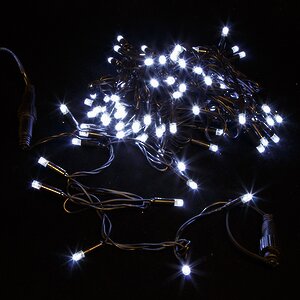 Гирлянда светодиодная Super Rubber 120 холодных белых LED, 12 м, черный каучук, соединяемая, IP44 Snowhouse фото 1