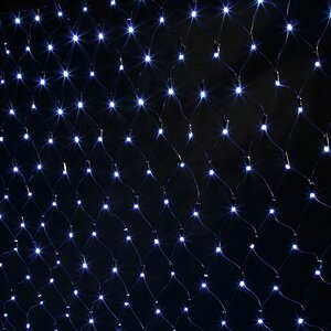 Гирлянда сетка Super Rubber 1.9*1.6 м, 320 холодных белых LED, черный каучук, соединяемая, IP44 Snowhouse фото 1