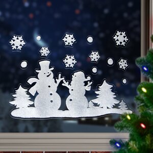 Наклейки для окна Друзья Снеговички 40*30 см Peha фото 1