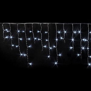 Светодиодная бахрома 3*0.5 м, 112 холодных белых LED ламп, прозрачный СИЛИКОН+ПВХ, соединяемая, IP54 Rich Led фото 1