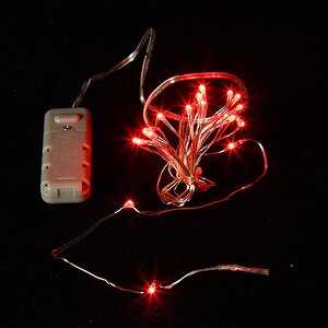 Светодиодная гирлянда Роса на батарейках 3AG13, 20 красных MINILED ламп, 2 м, серебряная проволока BEAUTY LED фото 1