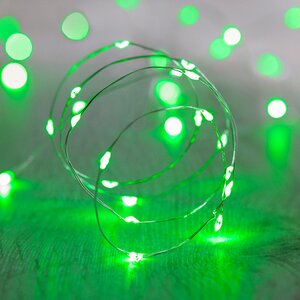 Светодиодная гирлянда Роса на батарейках 3АА, 30 зеленых MINILED ламп, 3 м, серебряная проволока BEAUTY LED фото 1
