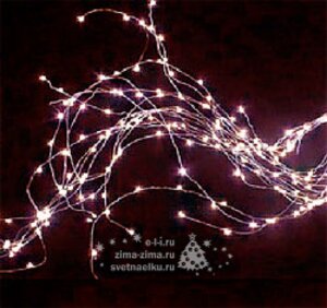 Светодиодная гирлянда на проволоке Капельки Звездочки 100 розовых MINILED ламп 10 м, серебряная проволока BEAUTY LED фото 1