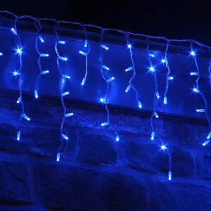 Гирлянда бахрома Super Rubber 4*0.8 м, 208 синих LED, холодное мерцание, белый каучук, соединяемая, IP44 Snowhouse фото 1