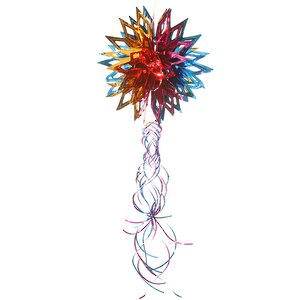 Шар звезда из фольги Игольчатый с подвеской 30 см разноцветный Holiday Classics фото 1