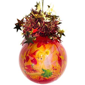 Пластиковый елочный шар Фея Динь-Динь 8.5 см красный MOROZCO фото 1