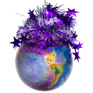 Пластиковый елочный шар Фея Динь-Динь 8.5 см фиолетовый MOROZCO фото 1
