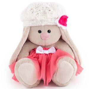 Мягкая игрушка Зайка Ми в розовой юбке с белым беретом 15 см коллекция Малыши Budi Basa фото 1