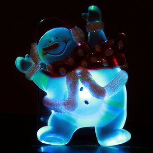 Светящееся украшение на присоске Снеговик 13 см, RGB на батарейке Snowhouse фото 1