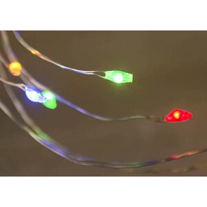 Гирлянда на елку 150-210 см Лучи Капельки Росы на батарейке, 8 нитей, 160 разноцветных мини LED ламп, серебряная проволока, IP20 Koopman фото 5