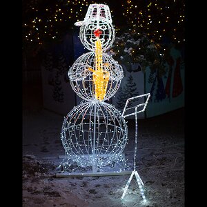 Светящийся Снеговик с саксофоном уличный 210 см GREEN TREES фото 3