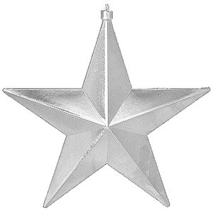 Игрушка для уличной елки Звезда 20 см серебряная, подвеска Snowhouse фото 1