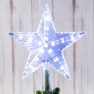 Светящаяся звезда на елку Starry Shine 21 см, 31 холодная белая LED лампа Snowhouse фото 1