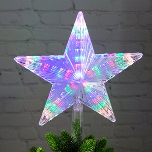 Светодиодная Звезда на елку 22 см разноцветная 30 LED ламп Snowhouse фото 1