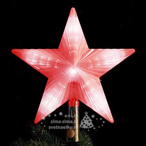 Светодиодная Звезда на елку 22 см красная 30 LED ламп Snowhouse фото 1