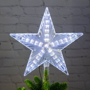 Светодиодная Звезда на елку 22 см белая 30 LED ламп Snowhouse фото 1