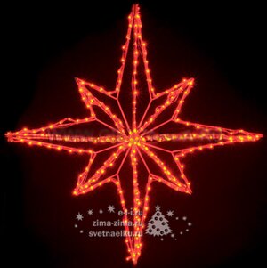 Звезда светодиодная каркасная, уличная, 60см, красная, IP44 BEAUTY LED фото 1