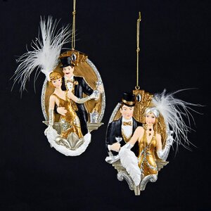 Елочное украшение Романтическая пара Танго - Дама в шляпке 12 см, подвеска Kurts Adler фото 2