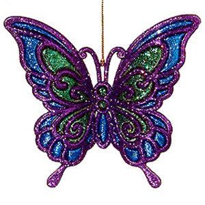 Елочная игрушка Бабочка Пелеида 12 см фиолетовая, подвеска Kurts Adler фото 1