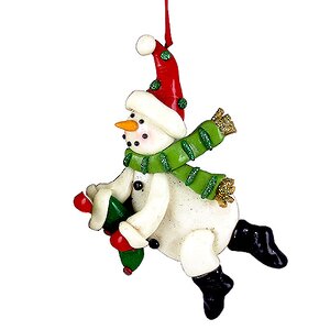Елочное украшение Снеговик в Черных Валенках 12 см, подвеска Forest Market фото 1