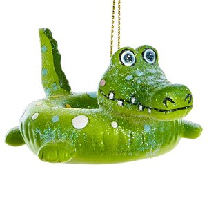 Елочная игрушка Крокодильчик - Каникулы на пляже 8 см, подвеска Kurts Adler фото 2