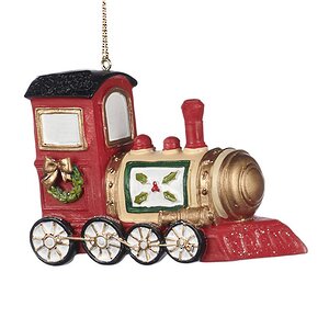 Елочная игрушка Рождественский Поезд 10 см красный, подвеска Goodwill фото 1
