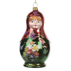Стеклянная елочная игрушка Russian Doll Ulyana 14 см, подвеска Goodwill фото 1